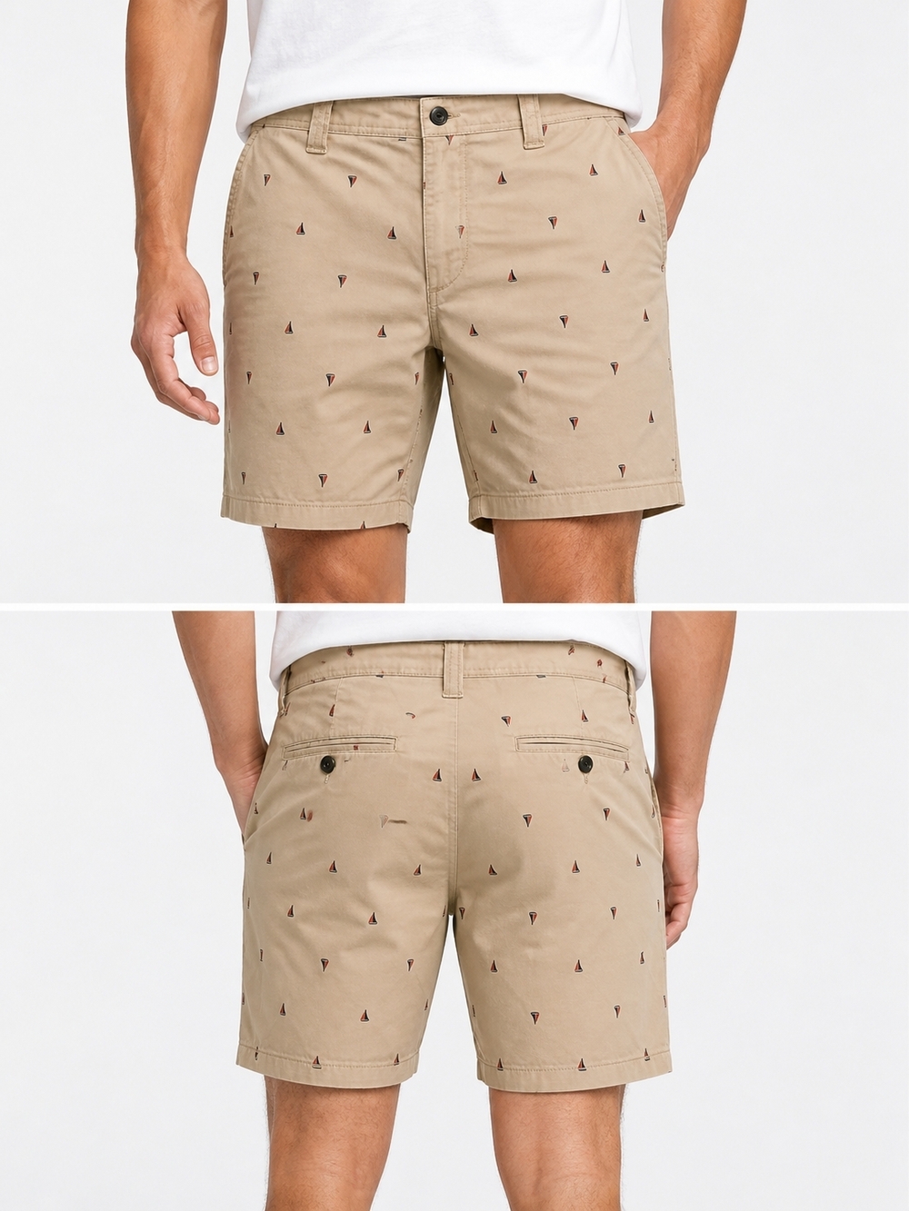 St. John's Bay Tan Embroidered Cotton Chino Shorts